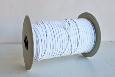 1/4" Blanco Tejido Elástico, Rollo 244 Yardas, Nuevo Sin Usar, Hecho en EE. UU. Foto 1 de 4
