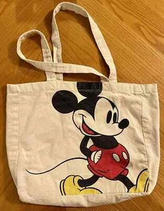 Disney Store Italia Mickey Mouse Tote Bag Italy Classic Cotton Shop 14" x 13” D1 - Picture 1 of 5