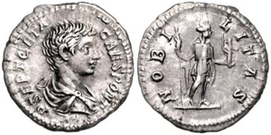 HI GRADE HI RELIEF ROMAN EMPIRE DENAR w GETA (ASSASINATED BY HIS BROTHER) AD 198 - Picture 1 of 1