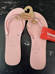 Havaianas Slim Sandals Womens 9/ 10Pink Premium Rubber Flip Flop Sandals - Picture 1 of 4