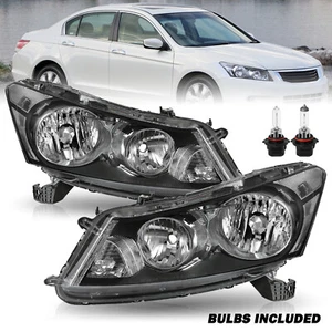 For 2008 2009 2011 2012 Honda Accord Sedan 4Dr Halogen Headlights Pair W/bulbs - Picture 1 of 21