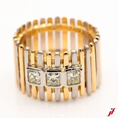 Ring 18K/750 Gelbgold Weißgold Diamant Princess ca. 1,20ct TW/VS - Wert 8.200€ - Bild 1 von 3