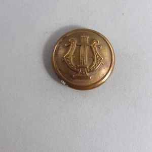 Vintage Messing Leier Militär Musiker Uniform Knopf Original - Bild 1 von 2