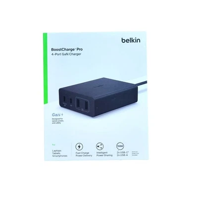 Belkin BoostCharge Pro 4-Port GaN Charger 108W Wall Charger Universal WCH010AUBK - Image 1 of 4