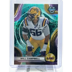2024 Bowman’s Best University Will Campbell Aqua Refractor 183/225 SP LSU - Picture 1 of 2