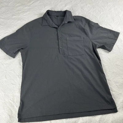 Lululemon Shirt Men Large  Street Lite Popover Seersucker 1/2 Button Front - Image 1 of 4