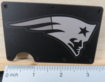 Metal Wallet - Laser Engraved - New England Patriots - RFID Blocking - Image 1 of 2