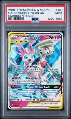 2019 POKEMON SUN & MOON UNBROKEN BONDS #130 GARDEVOIR & SYLVEON GX PSA 9 - Image 1 of 2