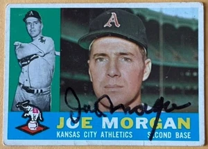 JOE MORGAN, TARJETA TOPPS 1960 AUTOGRAFIADA 100 % AUTÉNTICA, ¡LEYENDA DEL BÉISBOL! - Imagen 1 de 1