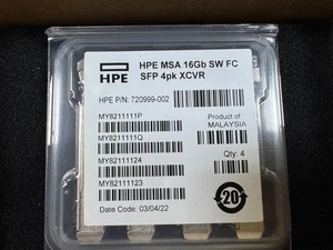 Nowy 4 szt. HPE C8R24B 720999-002 MSA 16GB SW FC SFP MSA2050 876143-001 4-pak - Zdjęcie 1 z 4