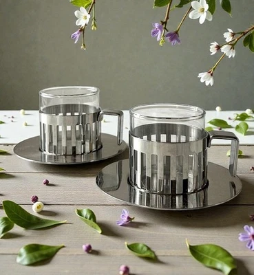 Alessi Aldo Rossi Espresso Cups – Set of 2 – Brand New – Rare Italian Design