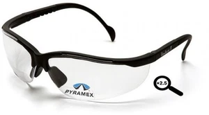 Pyramex SB1810R25 V2 Reader Safety Glasses Black Frame w/Clr + 2.5 Lens(1 Pair) - Picture 1 of 1
