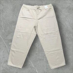 Pantalones de mezclilla Sea Salt Cornwall Towan para mujer talla 20 crema tiro alto relajados cónicos - Imagen 1 de 14