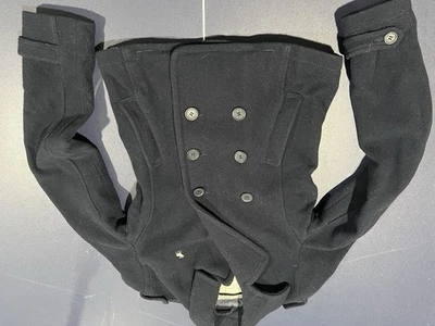 Chaquetón vintage Y2K Abercrombie Fitch mezcla de lana azul marino para mujer S doble pecho Foto 1 de 4