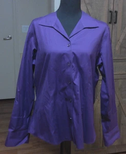CHICOS NO IRON LONG SLEEVE DRESS SHIRT SIZE LARGE (2) PURPLE BN250 - Picture 1 of 4