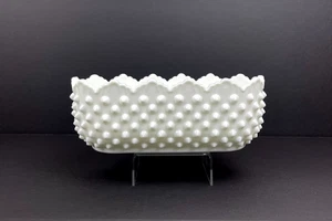 Vintage Fenton Milchglas Schuhnagel längliche Schale Pflanzgefäß gewellter Rand 8-1/2" EVC - Bild 1 von 6