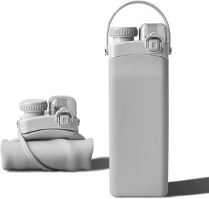 Faltbare Silikon Wasserflasche 20oz BPA-frei Auslaufsicher - Bild 1 von 8