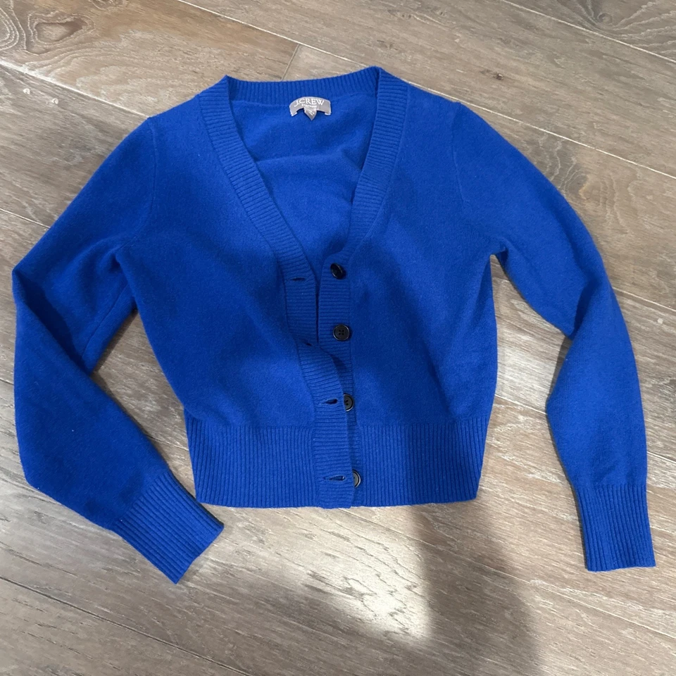 Cárdigan J Crew azul cachemir talla XS Foto 1 de 4