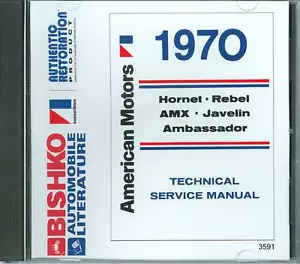 1970 AMC AMX JAVELIN REBEL HORNET AMBASSADOR SHOP MANUAL ON CD - Picture 1 of 1