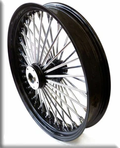 16x3,5" Big Spoke King Felge schwarz hinten 2x Flansch Radlager 1" - Bild 1 von 3