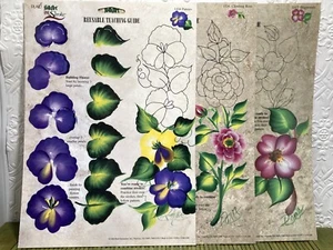 3 VTG Dewberry Painting Patterns Pansies Dogwood Rose Reusable Teaching Guides - Picture 1 of 2
