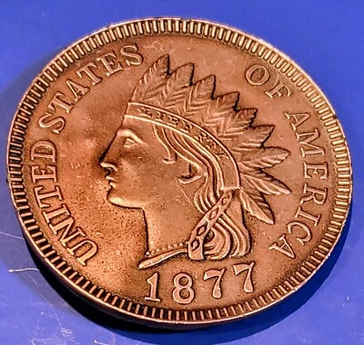 Hebilla de cinturón artesanal de metal Indian Head Penny Indiana vintage de 1970 1877 #AC2 Foto 1 de 4