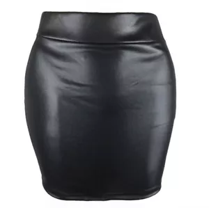 ✅Neu Schwarz Gothic PU Leder Sexy High Waist Rock✅ - Bild 1 von 1