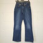 Levi's 584 Jeans Mid Rise W26 L31 Womens Blue Flared Stretch Bootcut (Tag 28/32)
