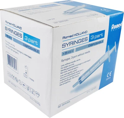 ROMED MEDICAL Romed Einmalspritzen Einwegspritzen 3-teilig (Spritze 5 ml, Menge: 100 Stück)