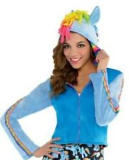 Rainbow Dash Adult Cropped  Hoodie Costume My Little Pony Cosplay Large XL NEW