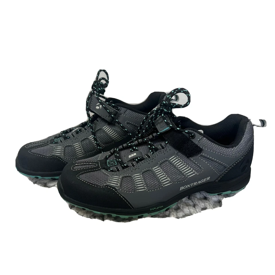 Bontrager 女鞋 5.5 灰色黑色薄荷绿色运动远足户外 — 第 1/4 张图片