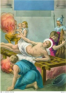 Catholic ST. LAWRENCE Martyr 8x10" ULTRA PREMIUM SATIN PRINT ready to frame - Picture 1 of 1
