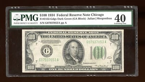 DBR 1934 $100 DGS FRN Chicago Fr. 2152-J PMG XF-40 Serial G07937053A - Picture 1 of 2