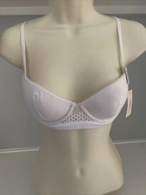 Sujetador con aros On Gossamer seda modal Demi G3151 blanco textura acanalada 32B Foto 1 de 4