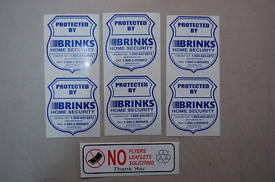 6 Brinks Home Alarm SECURITY SURVEILLANCE DECAL WINDOW DOOR STICKER + BONUS - Image 1 of 4