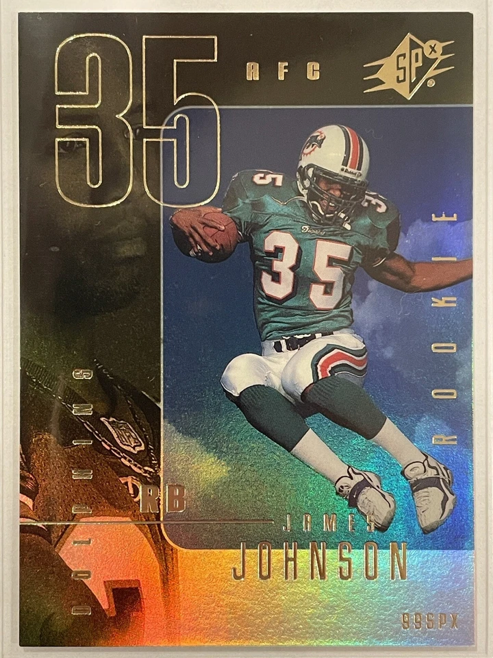 1999 SPx James Johnson Rookie RC /1999 #116 Football Miami Dolphins - Image 1 of 3