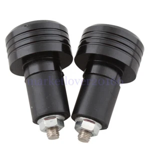 2pcs Universal 22mm 7/8" Black Anti Vibration Handle Bar Grips Bar End Plug Caps - Picture 1 of 7