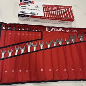 Genius Tools 24 Piece Metric Combination Wrench Set 6-32mm  HS-024M New - Picture 1 of 24