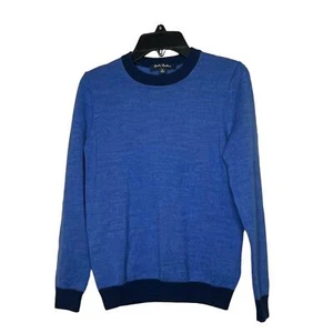 Brooks Brothers Boys Blue Wool Blend Crew Neck Holiday Warm Cozy Sweater 10/12 - Picture 1 of 11