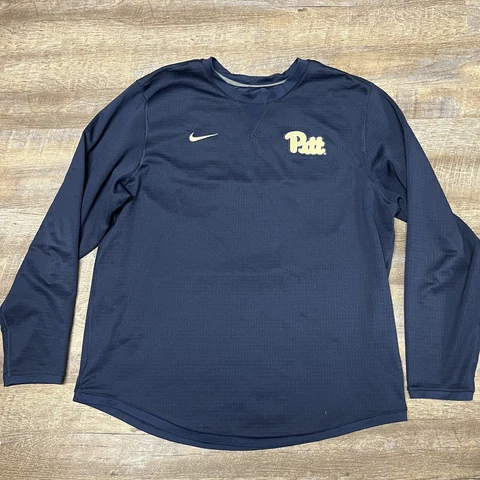 Pitt Panthers Sweatshirt Mens XXL 2XL Navy Blue Nike Fleece Lined Pullover Cover