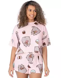 Pusheen The Cat Mujer Pijama Damas Sushi Recortado Camiseta Pantalones Cortos Pjs - Imagen 1 de 38