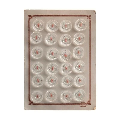 Card 24  14mm Deco 1930's vintage Czech crystal clear small glass buttons - Image 1 of 3