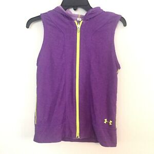 Youth Girl Under armour sleeveless hoodie vest. Large