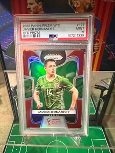 2018 PANINI PRIZM FIFA WORLD CUP JAVIER HERNANDEZ #127 RED PRIZM /199 PSA 9 MINT - Picture 1 of 15