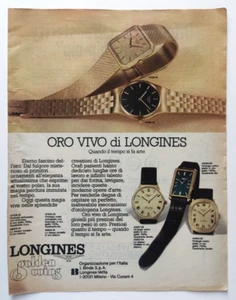 Pubblicita' Longines Oro Vivo Orologi Vintage Advertising Werbung 1974 (R6) - Picture 1 of 1