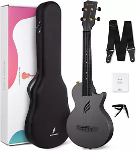 Concert Ukulele Nova U 23’’ Carbon Fiber Travel Ukulele with Beginner Kit inc... - Picture 1 of 12