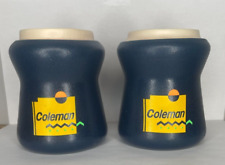 Vintage Coleman Tuffoams Insulated Beer Soda Can Holder Blue Set of 2