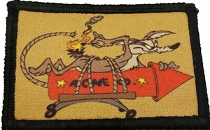 Wile E Coyote Morale Patch Funny Tactical Military USA flag Badge - Picture 1 of 12