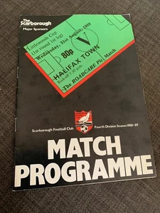 Scarborough V Halifax Town 1988 Match Programme LC - Picture 1 of 2