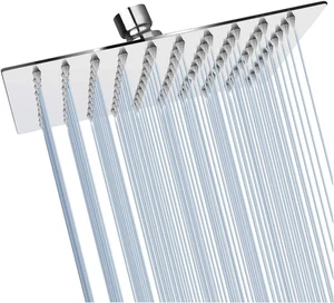 Square 6 Inch Stainless Steel Shower Head High Pressure Rainall Shower - Picture 1 of 5